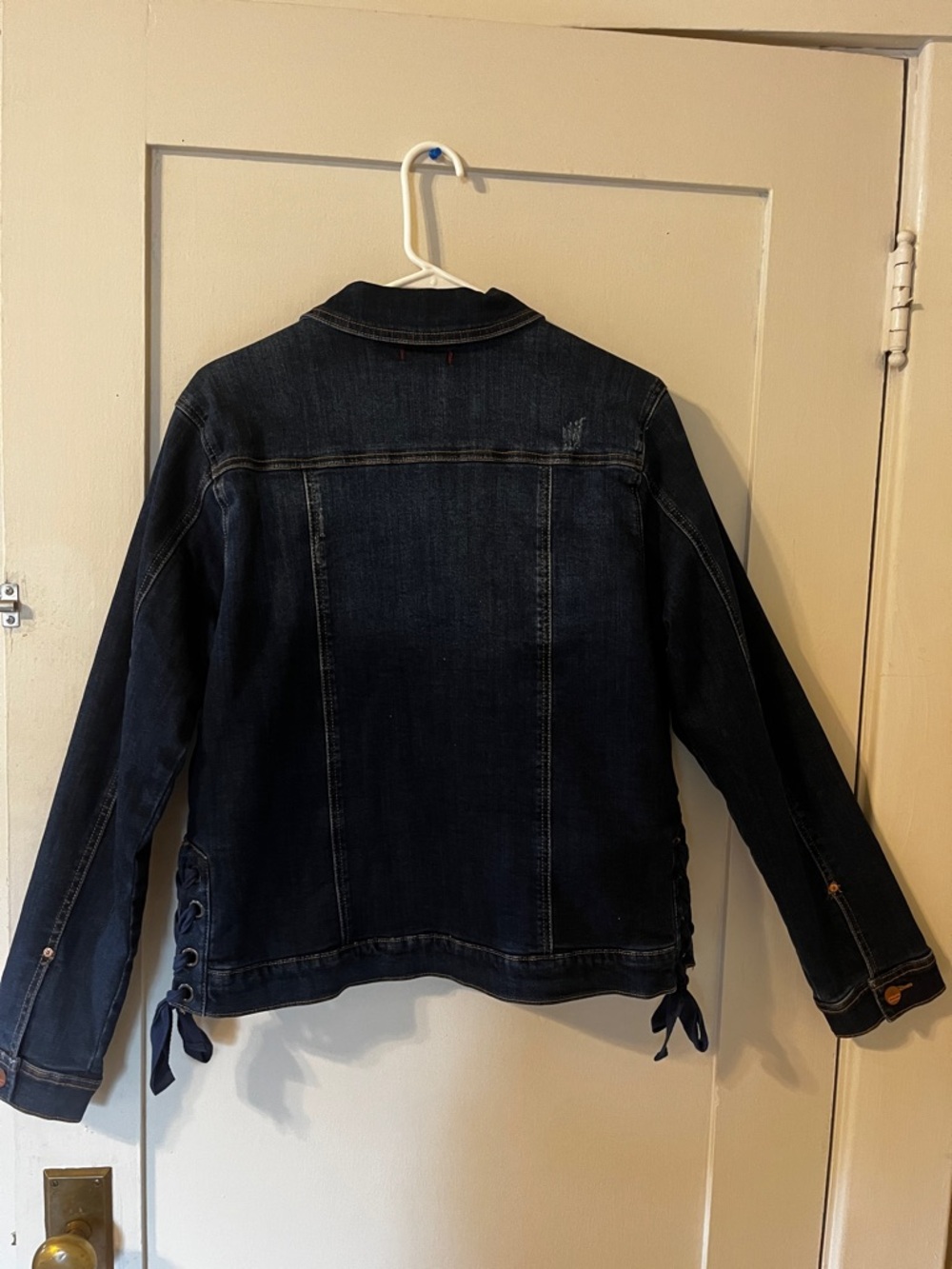 Dear John Indigo distressed darkDenim Jacket with Sherpa Lining large - Picture 8 of 14